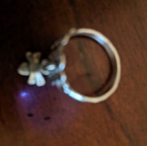 Honeycomb with dangling bee charm ring